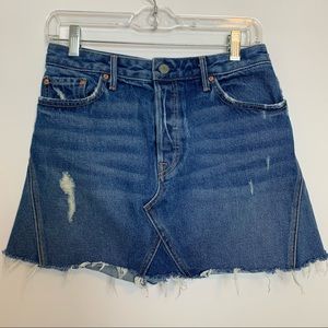 GRLFRND Eva A-Frame Gusset Denim Skirt